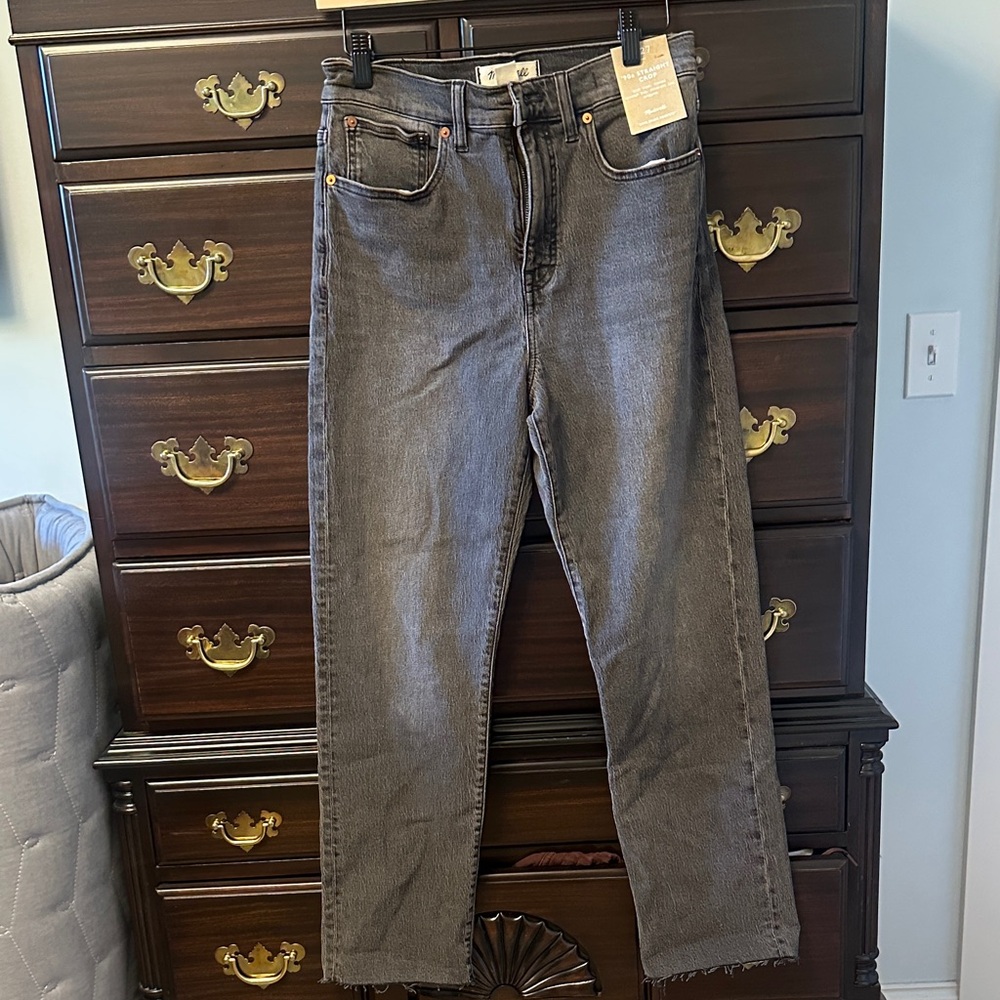 Madewell '90s Straight Crop Gray Jeans, 27